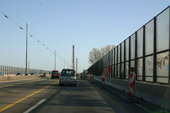 A1 Autobahn Rheinbrcke Leverkusen Baustellenverkehrsfhrung 81