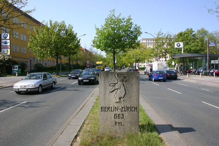 B1 Bundesstrae Kilometerstein Berliner Br Zrich Zehlendorf 5